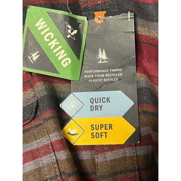 NWT G.H. Bass & Co Striped Button-Up Shirt 2X-Large Red/Gray Long Sleeve Casual - Picture 8 of 16